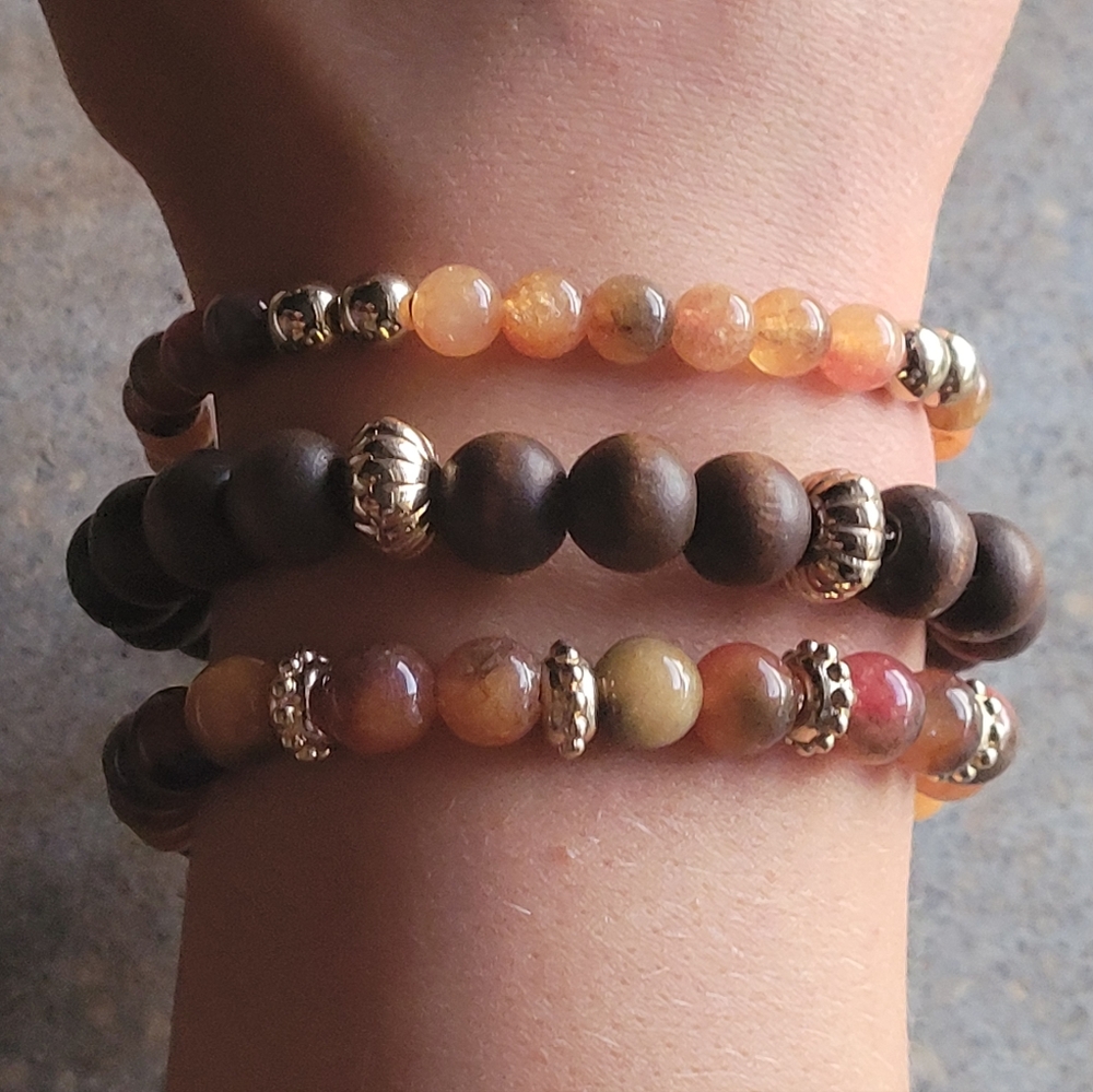 Dyed Jade Stone Bead Handmade abracelet Set